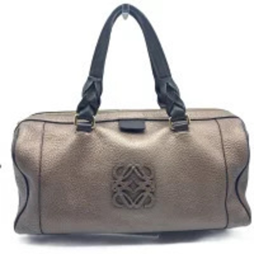 Loewe Tan Bag Boston Bronze Handbag Shoulder Leather Fusta View 2